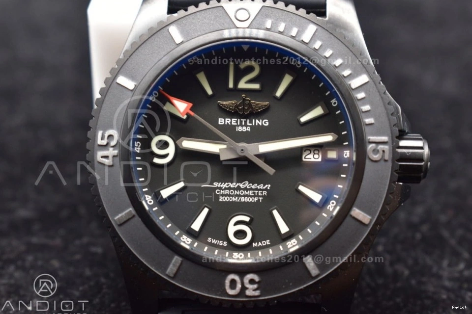 Automatic Strap Superocean Black 1:1 Bezel On Black Edition Dial Best A2824 Black TF 44 Rubber 0523